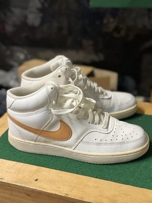 Nike Court Vision Mid White Tan Sneakers Women’s 8.5 EUR 40 CD5436-104