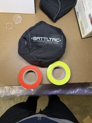 BATTLETAC Tactical Gear Pouch + 2 Hi-Vis Tape Rolls Neon Yellow & Orange