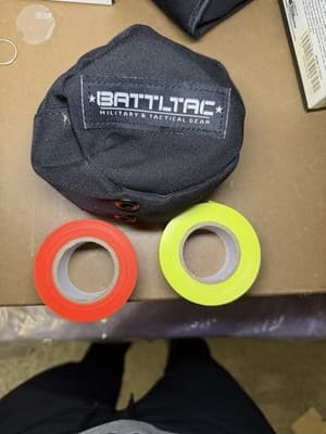 BATTLETAC Tactical Gear Pouch + 2 Hi-Vis Tape Rolls Neon Yellow & Orange - Thumbnail 2