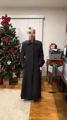 S by Searle Women’s Long Wool Alpaca Mohair Coat Gray Size S Made in Italy