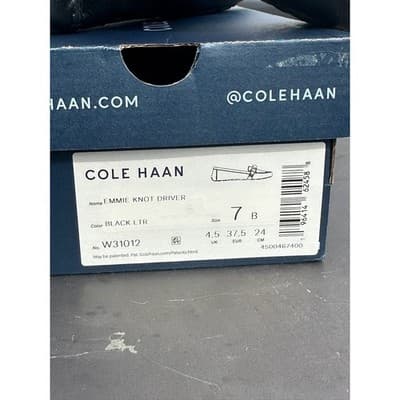 Cole Haan Emmie Knot Driver Black Leather Loafers W31012 Womens 7B - Thumbnail 8