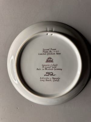 Lindner Christmas 1973 Collector Plate Blue And Gold We Wish You A Merry Xmas ^^ - Thumbnail 3