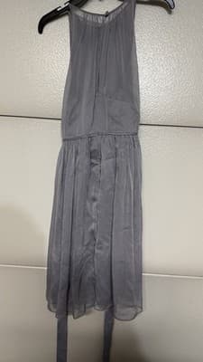 Adrianna Papell Gray Chiffon Sleeveless Dress Beaded Waist US 10 Elegant - Thumbnail 7