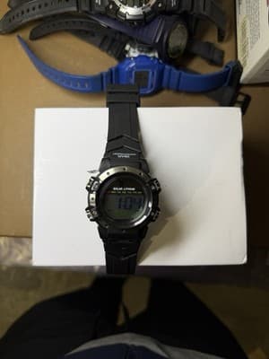 Digital Solar Lithium Watch AW 91-754 3BAR Water Resistant Black Sport - Thumbnail 3