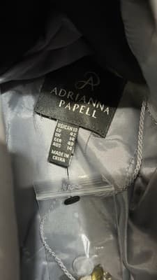 Adrianna Papell Gray Chiffon Sleeveless Dress Beaded Waist US 10 Elegant - Thumbnail 6