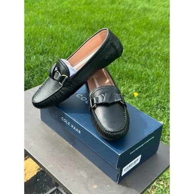 Cole Haan Emmie Knot Driver Black Leather Loafers W31012 Womens 7B - Thumbnail 4