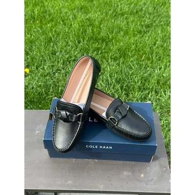 Cole Haan Emmie Knot Driver Black Leather Loafers W31012 Womens 7B - Thumbnail 2