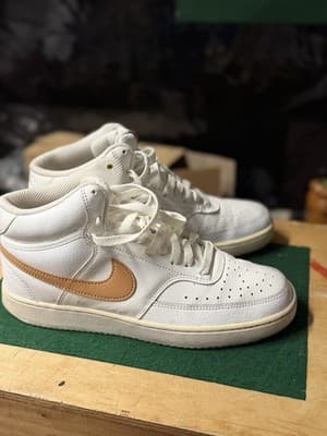 Nike Court Vision Mid White Tan Sneakers Women’s 8.5 EUR 40 CD5436-104 - Thumbnail 5