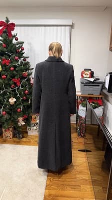 S by Searle Women’s Long Wool Alpaca Mohair Coat Gray Size S Made in Italy - Thumbnail 2