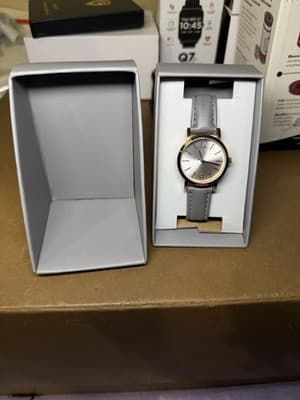 FMD Women’s Quartz Watch FMDWS185 – Rose Gold & Gray Strap – New in Box