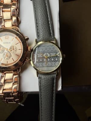 Lot of 4 Geneva Quartz Watches – Mixed Styles – Leather & Metal Bands - Thumbnail 6