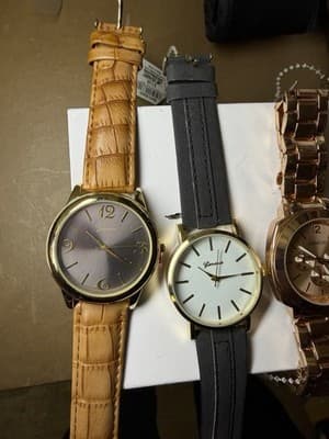 Lot of 4 Geneva Quartz Watches – Mixed Styles – Leather & Metal Bands - Thumbnail 2