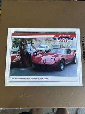 Rare Don Yenko & Lynn Yenko Zoiopoulos Autographed Photo – Classic Corvette - Thumbnail 4