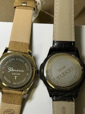 Lot of 2 Geneva Quartz Watches – Gold & Black – Fashion Women’s Wristwatch - Thumbnail 5