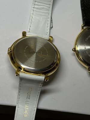 Lot of 2 Gitano Quartz Watches Gold Tone – Black & White Bands – Retro Style - Thumbnail 9