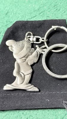 Vintage Disney Dopey Dwarf Metal Pewter Key Chain S49 - Thumbnail 3