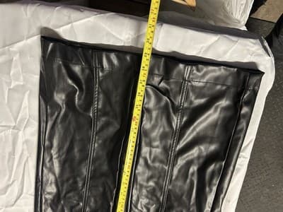 Blank NYC Black Faux Leather Pants Women’s Size L High Rise Button Front - Thumbnail 5
