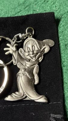 Vintage Disney Dopey Dwarf Metal Pewter Key Chain S49 - Thumbnail 2