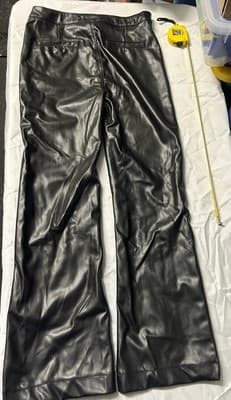 Blank NYC Black Faux Leather Pants Women’s Size L High Rise Button Front - Thumbnail 8
