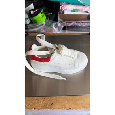 Alexander McQueen Kids Oversized Sneakers White Red 587691 Size 26 Single Shoe