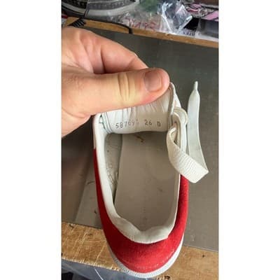 Alexander McQueen Kids Oversized Sneakers White Red 587691 Size 26 Single Shoe - Thumbnail 4