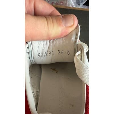 Alexander McQueen Kids Oversized Sneakers White Red 587691 Size 26 Single Shoe - Thumbnail 5