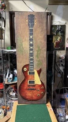 Large Guitar Wall Art Canvas 36x12 Electric Guitar Music Decor