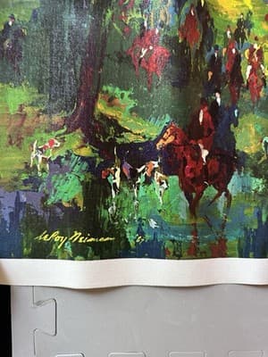 LEROY NEIMAN 1967 "THE HUNT FOR THE UNICORN" PRINT ON CANVAS SIGNED IN THE PLATE - Thumbnail 7