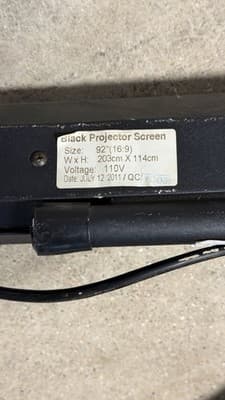 Motorized Projector Screen 92” (16:9) – Fully Working – 110V - Thumbnail 4
