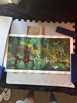 LEROY NEIMAN 1967 "THE HUNT FOR THE UNICORN" PRINT ON CANVAS SIGNED IN THE PLATE - Thumbnail 8