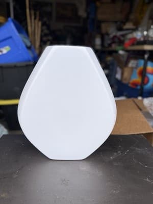 Modern White Geometric Ceramic Vase Matte Minimalist Decor 9” - Thumbnail 4