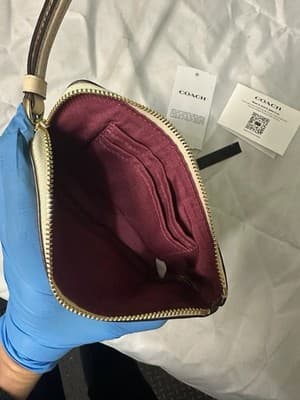 Coach Signature C Monogram Wristlet Beige Brown Zip Pouch NWT - Thumbnail 2