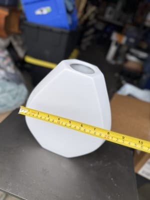 Modern White Geometric Ceramic Vase Matte Minimalist Decor 9” - Thumbnail 6