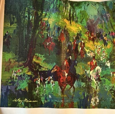 LEROY NEIMAN 1967 "THE HUNT FOR THE UNICORN" PRINT ON CANVAS SIGNED IN THE PLATE - Thumbnail 6