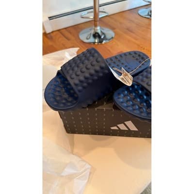 Adidas Adissage 360REC Navy Blue Massage Slides Mens 9 Womens 10 Sandals NIB - Thumbnail 4