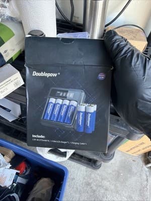 Doublepow Rechargeable AA Batteries 1.5V with LCD Charger and USB Cable Set