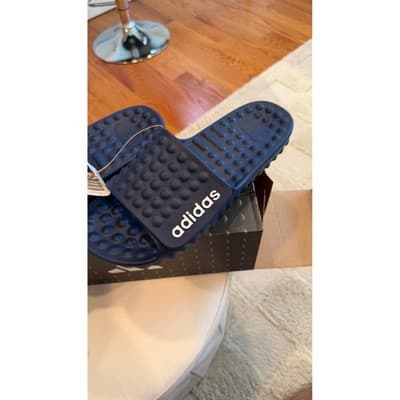 Adidas Adissage 360REC Navy Blue Massage Slides Mens 9 Womens 10 Sandals NIB - Thumbnail 3