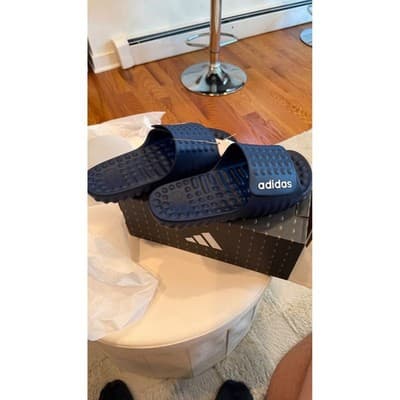 Adidas Adissage 360REC Navy Blue Massage Slides Mens 9 Womens 10 Sandals NIB - Thumbnail 9