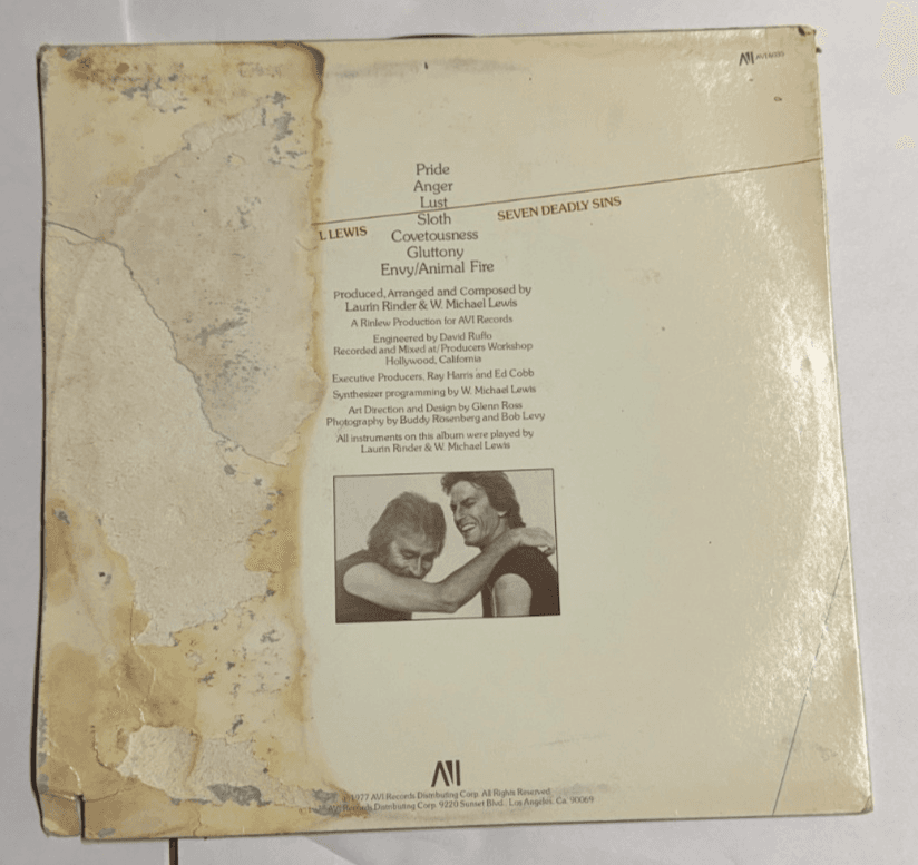 Seven Deadly Sins – Self Titled LP 1977 AII Records – Untested Vinyl - Thumbnail 2
