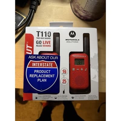 Motorola Talkabout T110 Two-Way Radios – 16 Mile Range – NEW Sealed - Thumbnail 2