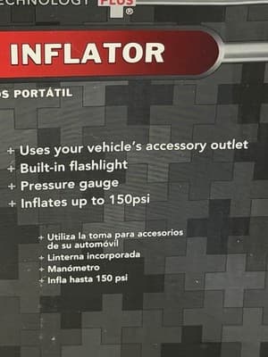RadioShack Portable Tire Inflator 150psi, Flashlight, Gauge, Car Adapter NEW” - Thumbnail 6