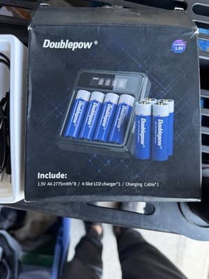 Doublepow Rechargeable AA Batteries 1.5V with LCD Charger and USB Cable Set - Thumbnail 3