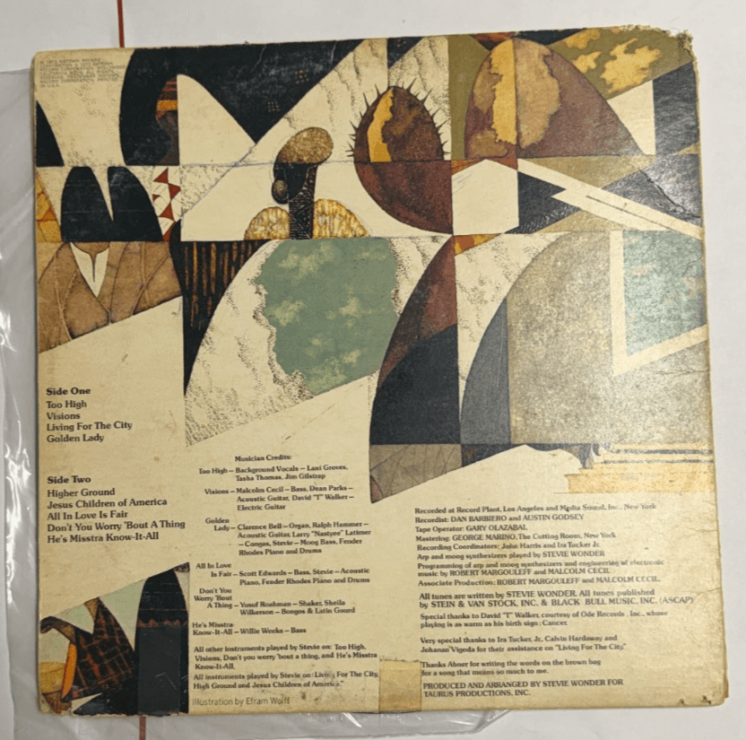 Stevie Wonder – Innervisions 2 LP Tamla T326L – Untested – Worn Cover - Thumbnail 6