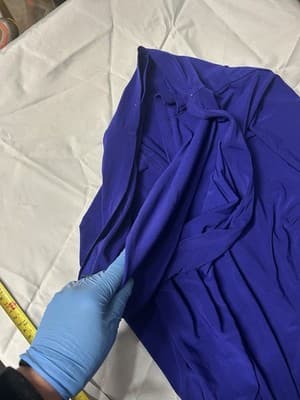 Lauren Ralph Lauren Blue Satin Wiggle Dress Sz 6 Ruched Sheath Cocktail Event - Thumbnail 8