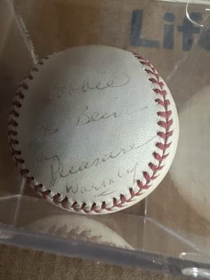 Joe Torre Signed Rawlings Official American League Baseball w/ Display Case - Thumbnail 2