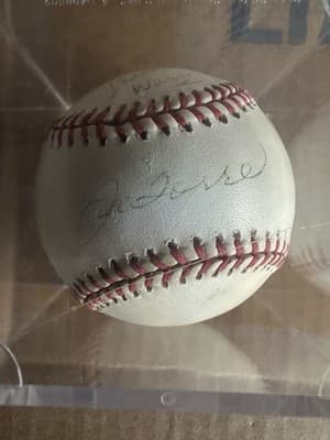 Joe Torre Signed Rawlings Official American League Baseball w/ Display Case
