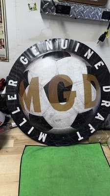 1998 Miller Genuine Draft MGD Round Beer Sign 20” Bar Decor - Thumbnail 2