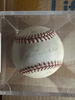 Joe Torre Signed Rawlings Official American League Baseball w/ Display Case - Thumbnail 4