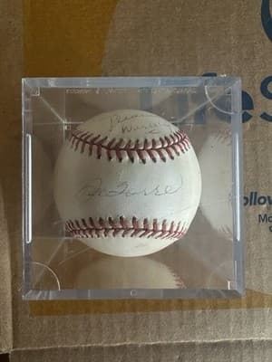 Joe Torre Signed Rawlings Official American League Baseball w/ Display Case - Thumbnail 11