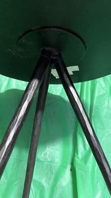 Round Black Metal End Table 23” Tall 18” Top 3-Leg Accent Table - Thumbnail 6